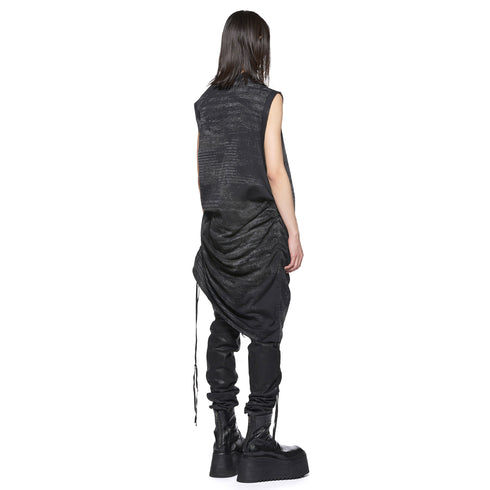 JULIUS 917KNM4 Bk Noise / Digital Noise Shirring Top